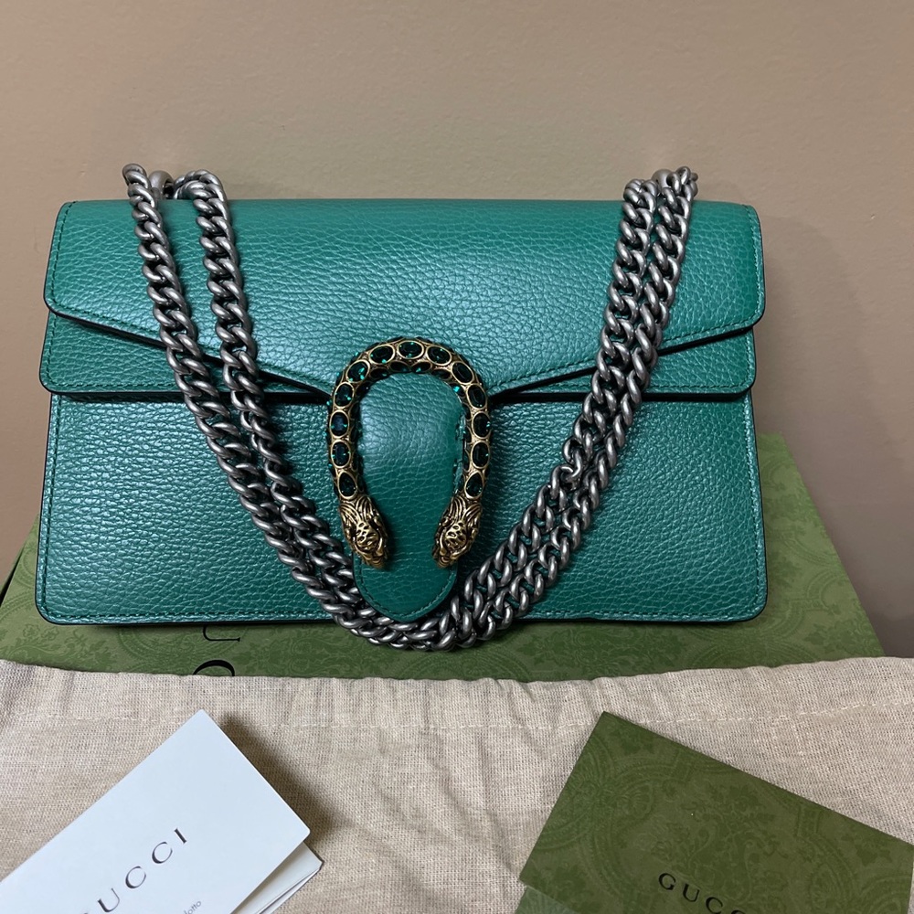 GUCCI DIONYSUS GREEN SHOULDER BAG 400249 CAOGX With Hardware BOX BAG CARD Ribbon - Picture 11 of 16